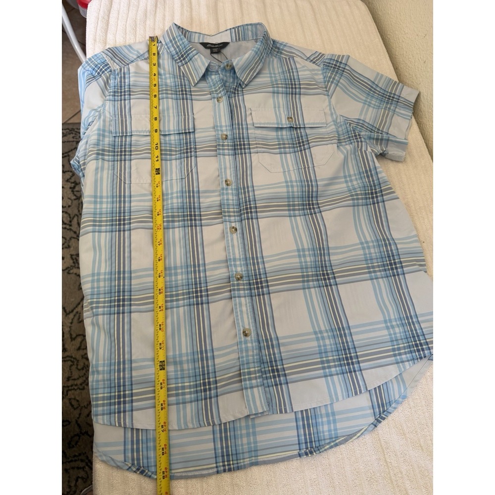 Eddie Bauerโ Women's Shirt XL Plaid Short Sleeve UPF 50 Hiking Outdoor Camping - Picture 7 of 14